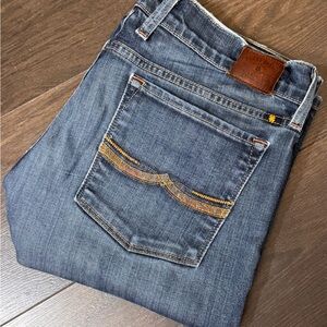 Lucky Brand Jeans Charlie Straight Leg 12 31 Embroidered Stretch 33” Inseam